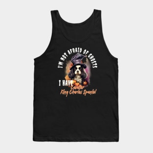 Spaniel Dog Ghost Guardian Vintage Halloween Funny Tank Top